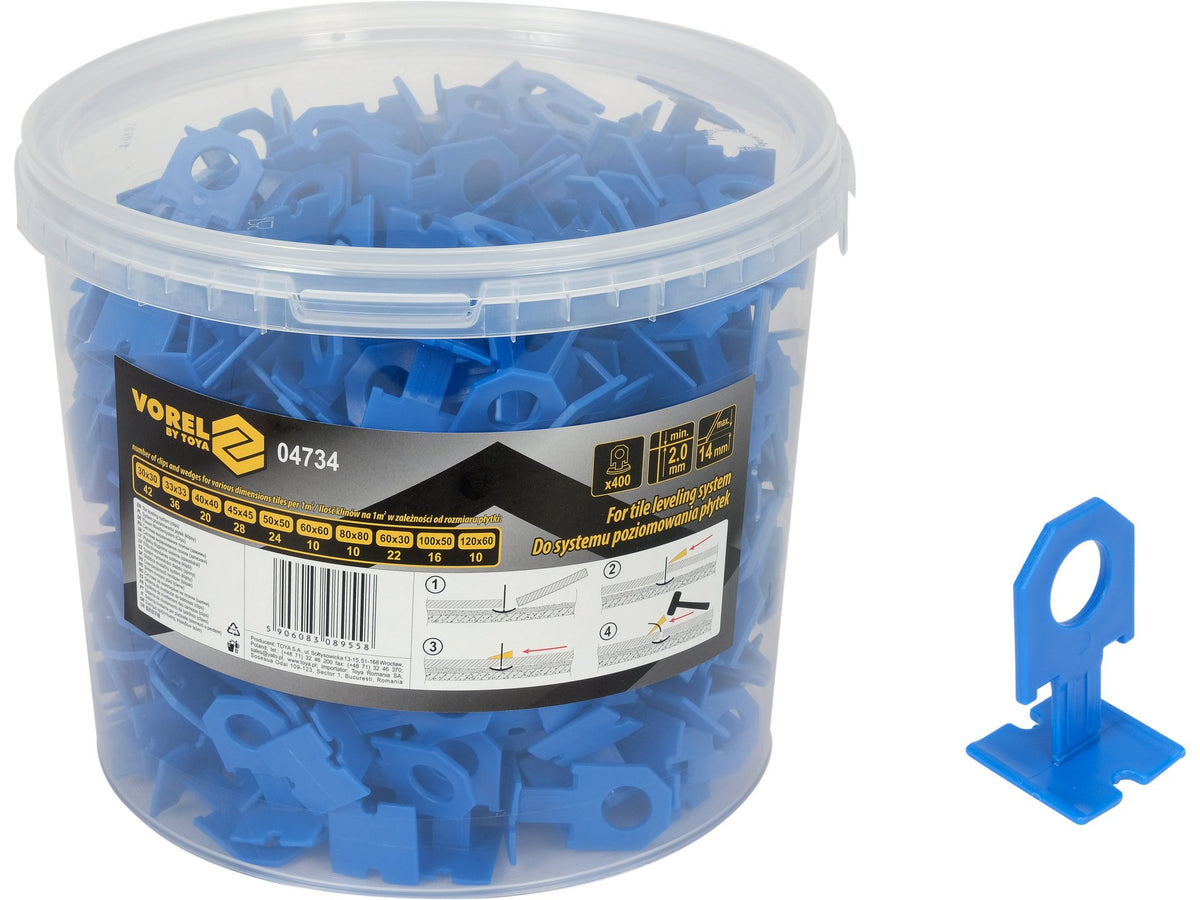 Systeem, Clips Voor Het Nivelleren Van 2MM Tegels In Een Emmer, 400 Stuks