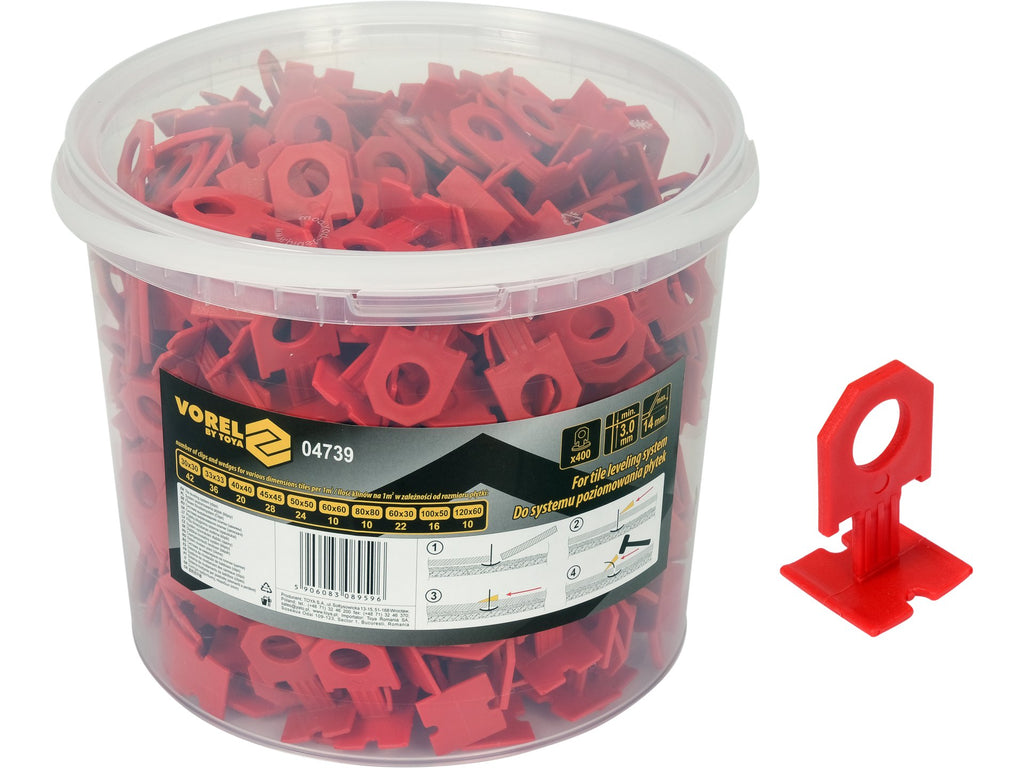 Systeem, Clips Voor Het Nivelleren Van 3MM Tegels In Een Emmer, 400 Stuks