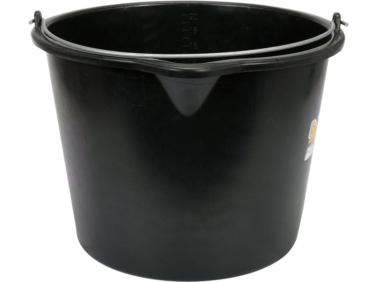 Bouwemmer, Zwart Met Tuit, 20 L