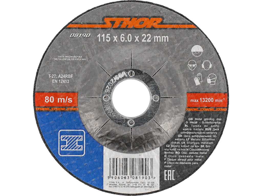 Metalen Slijpschijf 115 X 6,0 X 22 MM