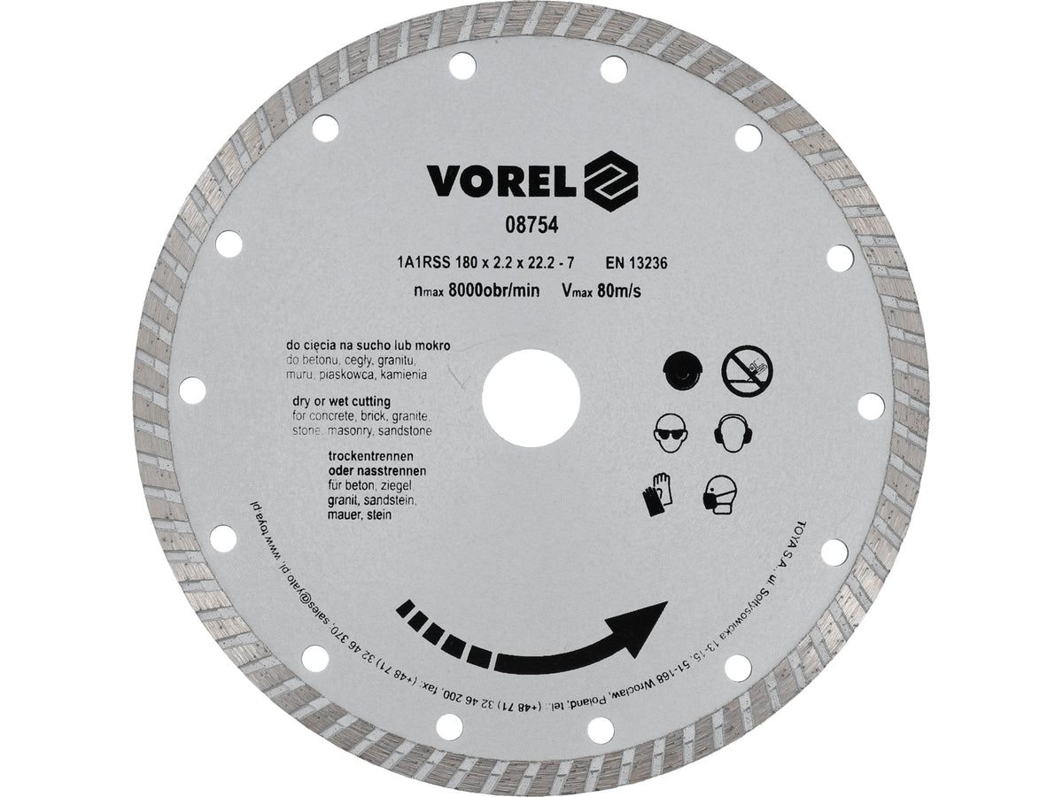 Diamantschijf 180 Mm, Turbo-Segment