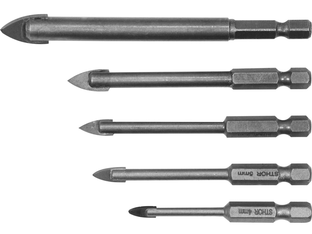 Set Boren Voor Glas En Keramiek 5 St. 4-10MM Zeskant