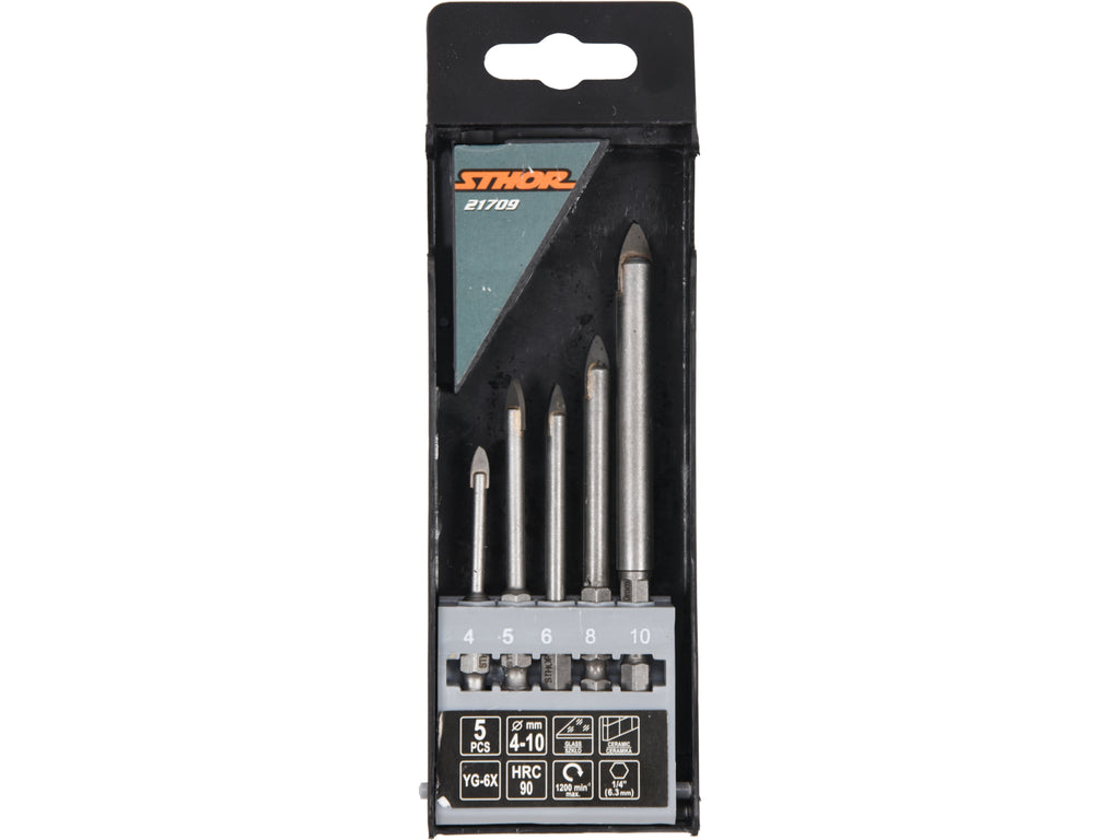 Set Boren Voor Glas En Keramiek 5 St. 4-10MM Zeskant