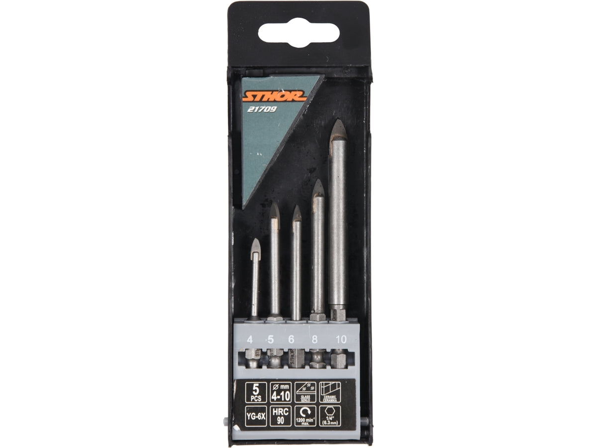 Set Boren Voor Glas En Keramiek 5 St. 4-10MM Zeskant
