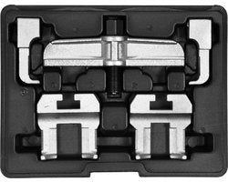 Professionele Distributiering & Nokkenastandwiel Trekker Set – 5-Delig – Voor Audi, VW, Seat, Skoda (VAG) – Dubbelarmig Smeedstaal – 17 mm Spindel – Inclusief Koffer