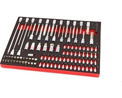 Professionele 102 Delige Inbus, Torx, Hex, Rib Doppenset Foam Inlay