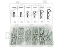 GEKO Assortiment stalen borgclips - 6 maten - 150 stuks - Duurzaam en eenvoudig op te bergen