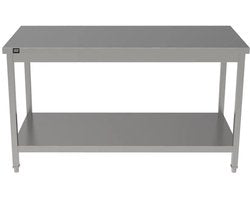 Profi RVS Werkbank 150 cm (Roestvrijstalen werkblad met MDF-versteviging)