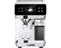 LUND 68503 Premium Pistonmachine – Espressomachine met Automatische Melkopschuimer – 20 Bar – Voor Gemalen Koffie & ESE Pads – 8 Programma's – RVS