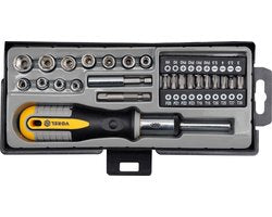 Schroevendraaierset met Ratel & 34 Bits - Kwaliteit CrV Staal