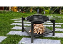 LUND Tuinhaard / Vuurkorf met Houtopslag 58 × 58 × 55 cm