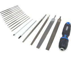 19 Delige Professionele Vijlenset Met Soft Grip Anti Slip Handvat In Stevige Opbergetui
