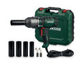 PARKSIDE® Elektrische slagmoersleutel - Vermogen: 550 W - Draaimoment: max. 500 Nm - Toerental: 3.700 tpm - Inclusief 4x stopcontacten (17 mm, 19 mm, 21 mm, 22 mm), 1x reservekoolborstelset