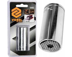 Vorel - Universele Dopsleutel - 3/8" - 7-19mm - Roestvrij Staal