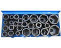 Krachtdoppen set 1"" Metrisch zeskant 25 dlg 17 - 75mm metalen koffer.