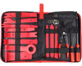 AMIO Clip Radio en Bekleding Verwijdering set 19 stuks met tas kleur in de kleur rood