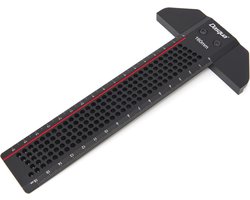 Dasqua 100 mm Professionele Aluminium T Liniaal met precisie gatenmarkering
