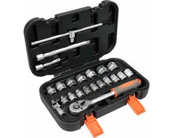 STHOR 58661 - Gereedschapsset - 3/8" Dopsleutel - 22-delig - CrV Staal