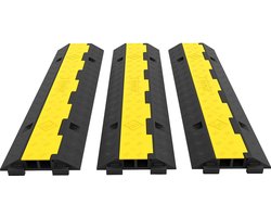 Premium Kabelgoot - Kabelmat - Kabelgoot Vloer - Kabelbrug - Kabelgoot Zwart - Kabelbrug Rubber - Kabelgoot Zelfklevend - Kabelgoot Rubber - Kabelgoot Buiten - Vloergoot - Kabelbeschermer - 3 stuks