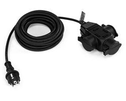 10 Meter Verlengsnoer H07RN-F 3G1.5mm² 3-voudig IP44