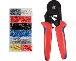 Slebus Tools Adereindhulstang incl. 1200 adereindhulzen - Krimptang - Kabelschoentang - Voor 0.25-10mm² Draden - Professionele Kwaliteit