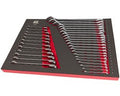 AOK Professionele 34-delige ring-, ratel- en steeksleutelset met foam inlay