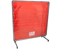 Verrijdbaar Lasscherm, Lasgordijn, Slijpscherm Met Frame- 174 x 174 cm