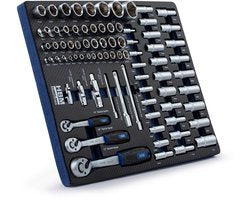 Inlay met doppenset, ratelset 80-delig