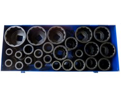 Stahlkaiser Krachtdoppen set 1"" Metrisch twaalfkant 25 dlg 17 - 75mm