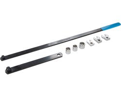 Silverline Set V-snaarsleutels - 8-delig - Lang handvat - Inclusief doppen en kraaienpoten