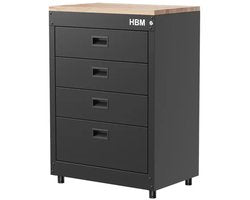 Ladenkast 71 cm, 4 laden, zwart