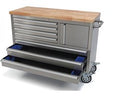 Professionele RVS Gereedschapswagen / Werkbank met Houten Blad (122 cm)