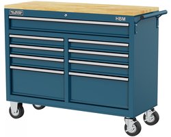 117 cm Verrijdbare Gereedschapswagen, Werkbank met Houten werkblad