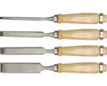 Vorel Houtbeitels Set - 4-delig - Chroom-Vanadiumstaal - Houten Handgreep