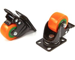 4 Stuks Profi 50 mm Zwenkwiel met Voetplaat (80 KG Belasting per stuk)