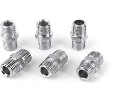 6x Verloopnippel 1/4"- 1/4" Buitendraad