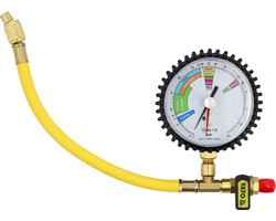 Professionele Airco Lektestset – HVAC Drukmetersset met Afsluitventiel – G1/4 SAE – Ø 80 mm