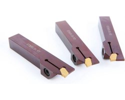 10 mm Afsteekhouder / Langsdraaibeitel met 3mm Wisselplaat Plus 10 Wisselplaten