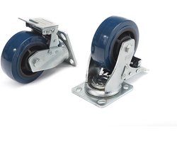 4 Stuks Profi 150 mm. Zwenkwiel met Rem