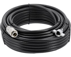 18 Meter Professionele Luchtslang voor Vrachtwagen & Bus - 3-Laags Gewapend PVC - M16x1.5 Binnendraad naar Universele Snelkoppeling - Persluchtslang voor Bandenpomp & Blaaspistool