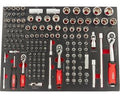 145 Delige Doppenset met Ratels in Carbon Foam inlay voor Gereedschapswagen