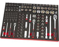 AOK Professionele 130-delige 1/4, 3/8, 1/2 inch doppenset met foam inlay