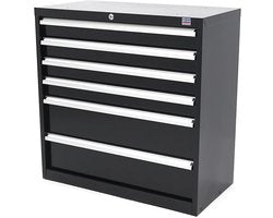 6 Laden Profi Gereedschapskast 90 x 45 x 90 cm zwart