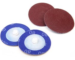 10 Stuks Schuurschijven 50 mm K180 met Roll on opname