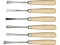 Snijbeitels Met Houten Handvat, 6 Stuks.