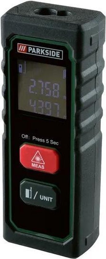 Parkside® | Laser afstandsmeter | Laser | meetbereik | 20 meter | Meetnauwkeurigheid van 2 mm | inclusief batterijen