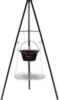 LUND 2-in-1 Kampvuurset – Driepoot met RVS Grillrooster (Ø 49 cm) & Emaliowany Kookpot (6L)