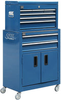 Gereedschapswagen inclusief opzetkast, blauw, model 2