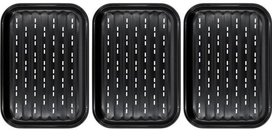Toya Grill Assortiment - Stalen Grillplaat - 3 Stuks - Antikleeflaag - Zwart