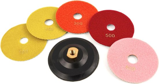 125 mm 6 Delige Diamant Polijstschijvenset Met M14 Opnamepad